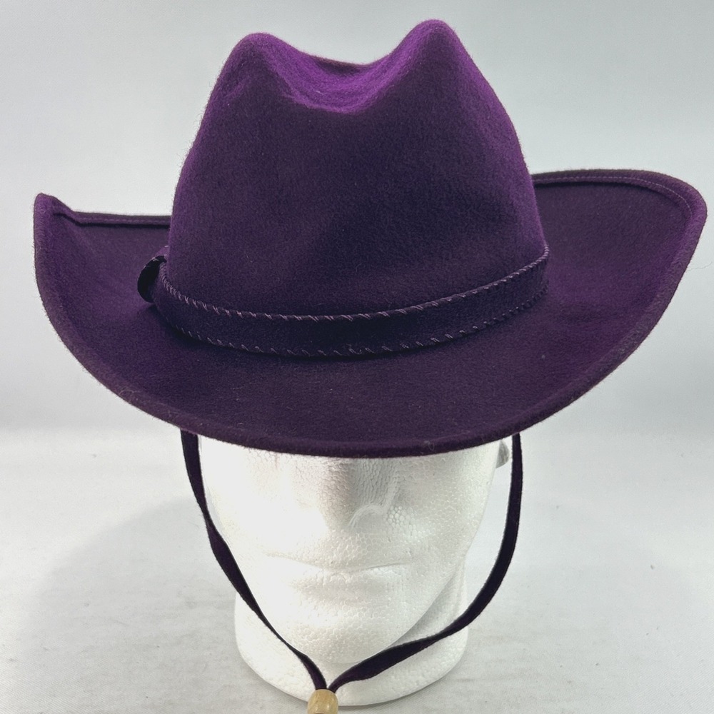 Vintage Geo W Bollman & Co Ladies Hat MR. K Originals 100% Wool Maroon Band Bow - Picture 2 of 12